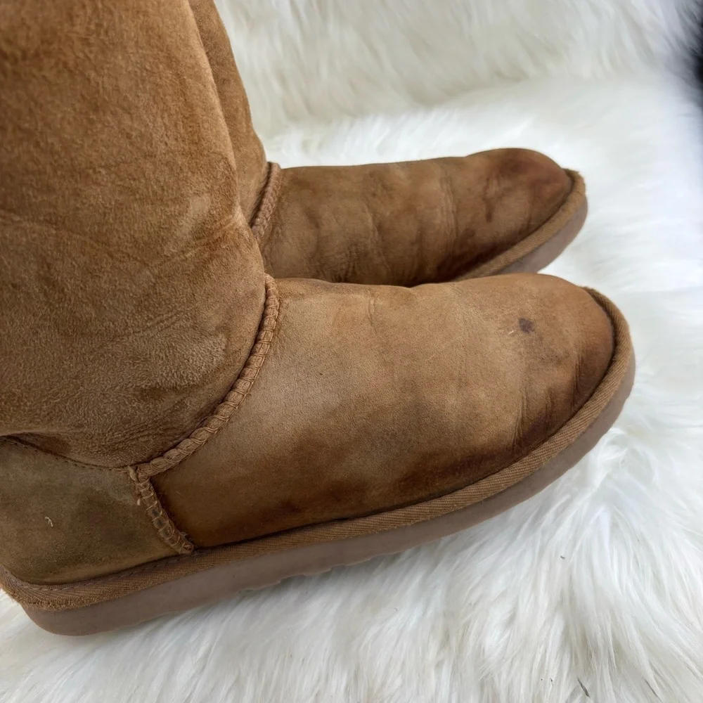 UGG Pull Up Bows Tan Winter Boots Size 9 Woman - Picture 9 of 15